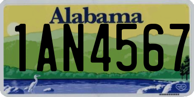 AL license plate 1AN4567