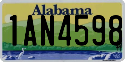 AL license plate 1AN4598