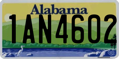 AL license plate 1AN4602
