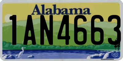 AL license plate 1AN4663