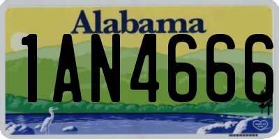 AL license plate 1AN4666