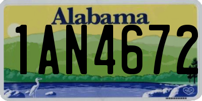 AL license plate 1AN4672