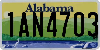 AL license plate 1AN4703