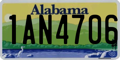 AL license plate 1AN4706