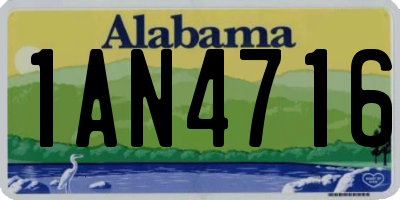 AL license plate 1AN4716