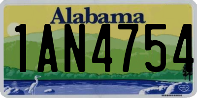 AL license plate 1AN4754