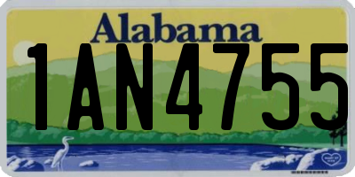 AL license plate 1AN4755