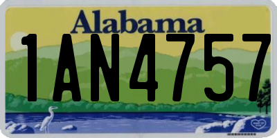 AL license plate 1AN4757