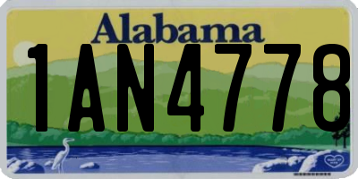 AL license plate 1AN4778
