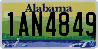 AL license plate 1AN4849