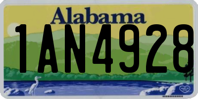 AL license plate 1AN4928