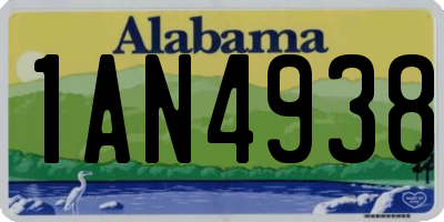 AL license plate 1AN4938