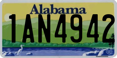 AL license plate 1AN4942