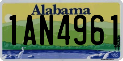 AL license plate 1AN4961