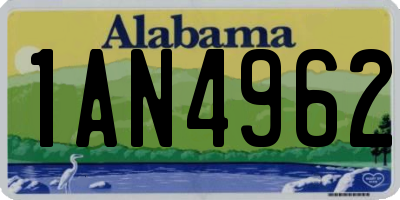 AL license plate 1AN4962
