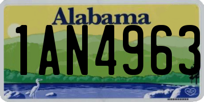 AL license plate 1AN4963