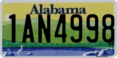 AL license plate 1AN4998