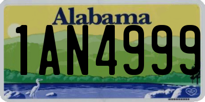 AL license plate 1AN4999