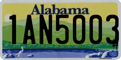 AL license plate 1AN5003