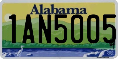 AL license plate 1AN5005