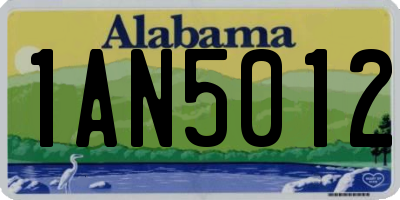 AL license plate 1AN5012