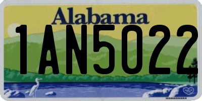 AL license plate 1AN5022