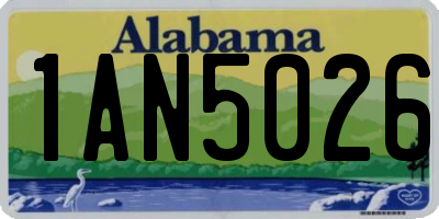 AL license plate 1AN5026