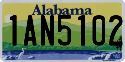 AL license plate 1AN5102