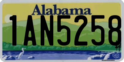 AL license plate 1AN5258