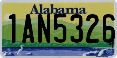 AL license plate 1AN5326