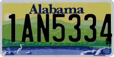 AL license plate 1AN5334