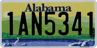 AL license plate 1AN5341