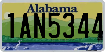 AL license plate 1AN5344