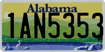 AL license plate 1AN5353