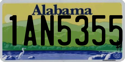 AL license plate 1AN5355