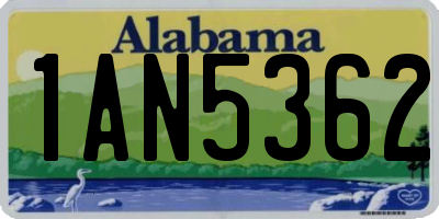 AL license plate 1AN5362