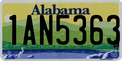 AL license plate 1AN5363
