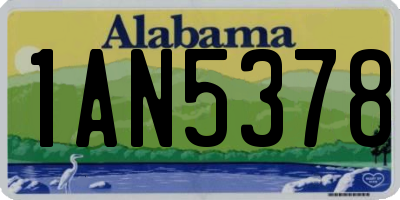 AL license plate 1AN5378