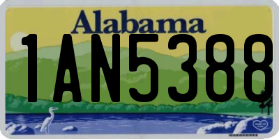 AL license plate 1AN5388