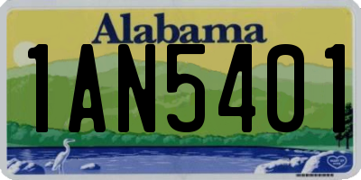 AL license plate 1AN5401