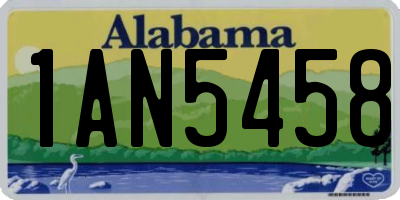 AL license plate 1AN5458