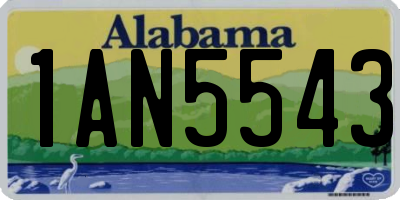 AL license plate 1AN5543