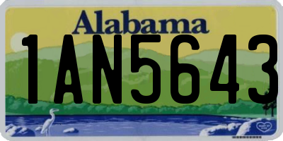 AL license plate 1AN5643