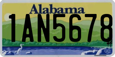 AL license plate 1AN5678