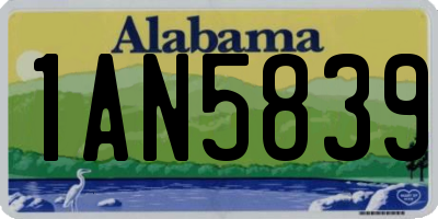 AL license plate 1AN5839