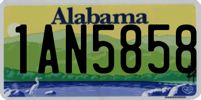 AL license plate 1AN5858