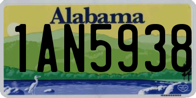 AL license plate 1AN5938