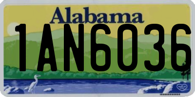 AL license plate 1AN6036