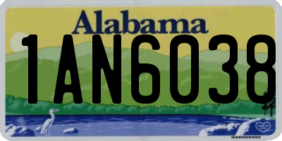 AL license plate 1AN6038