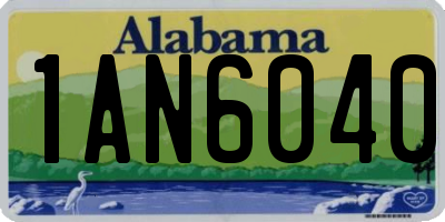 AL license plate 1AN6040